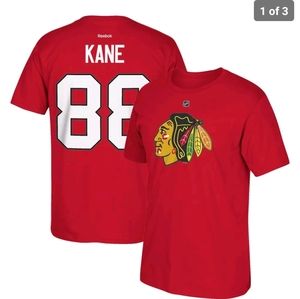 Patrick Kane #88 Chicago Blackhawks  Chief Head Logo Premier Red Jersey Tee